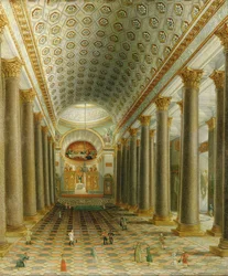 Vue intérieure de la cathédrale de Kazan à Saint-Pétersbourg